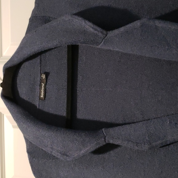 WOMEN'S COZY BLUE SWEATER COAT WITH FRONT POCKETS. - Picture 4 of 6